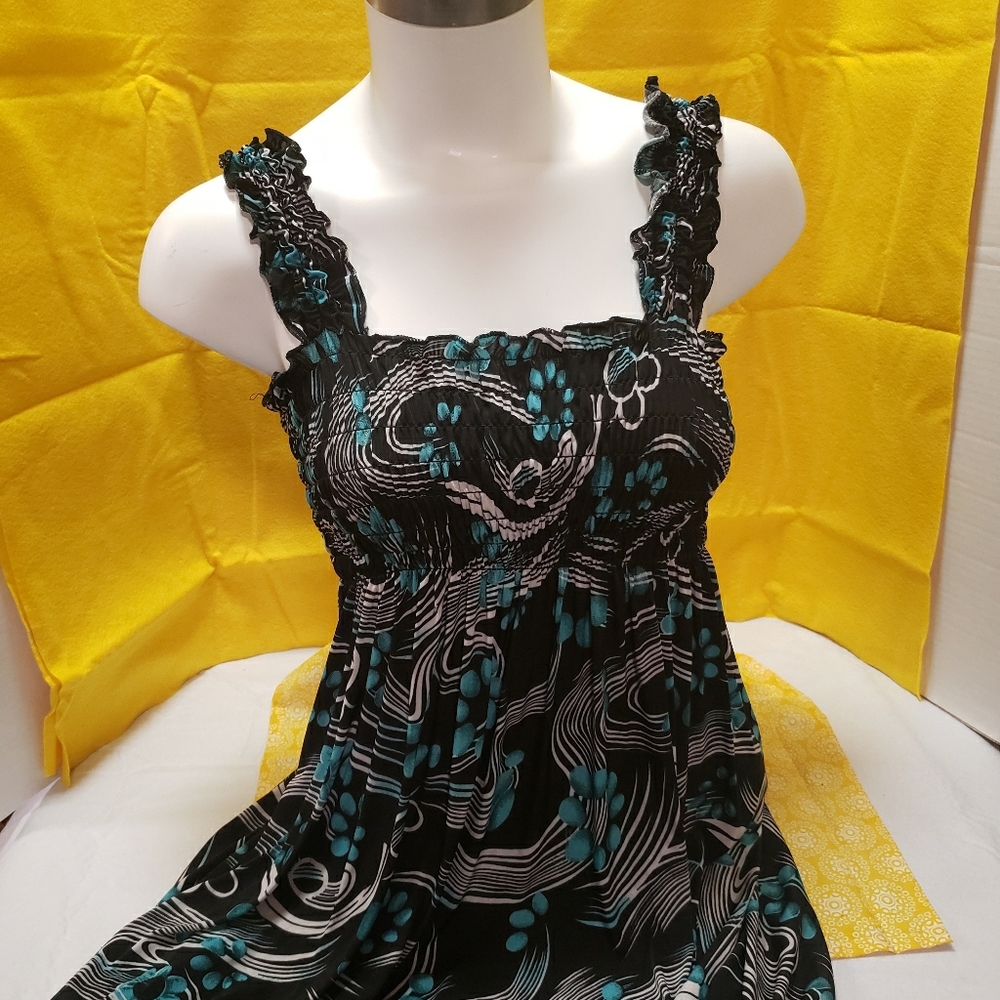 Black summer dress with Paisley designs